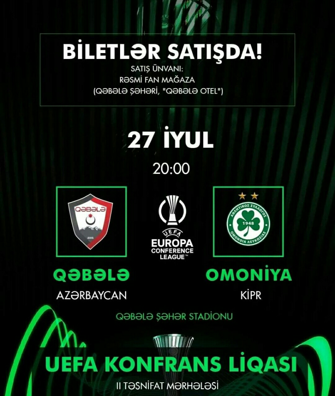 "Qəbələ" - "Omoniya": biletlər satışda