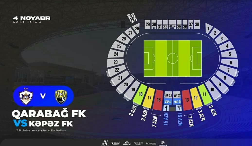 "Qarabağ" - "Kəpəz" oyunu 15 manata