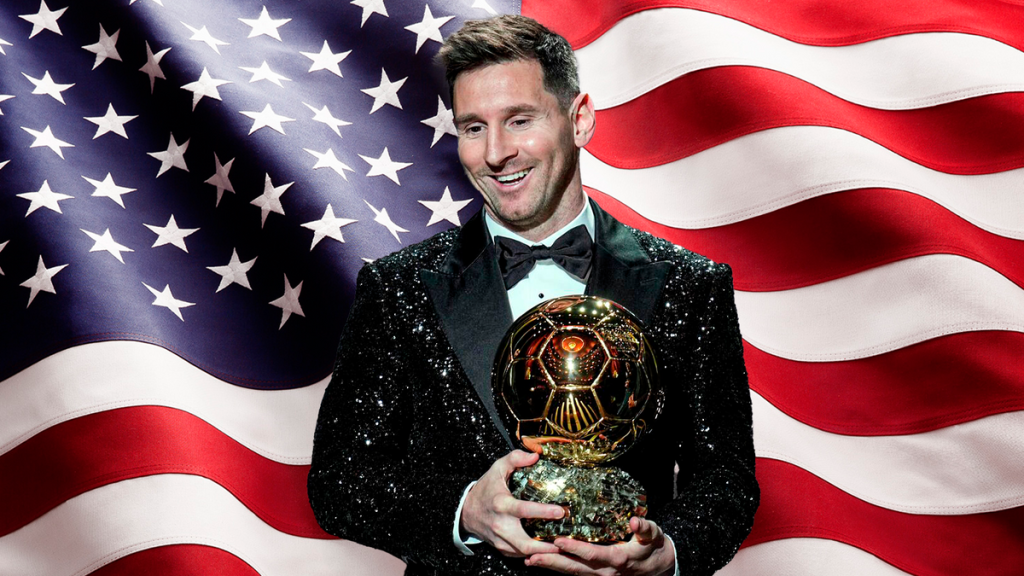 Messi "Qızıl top"u amerikalılara göstərdi - Video