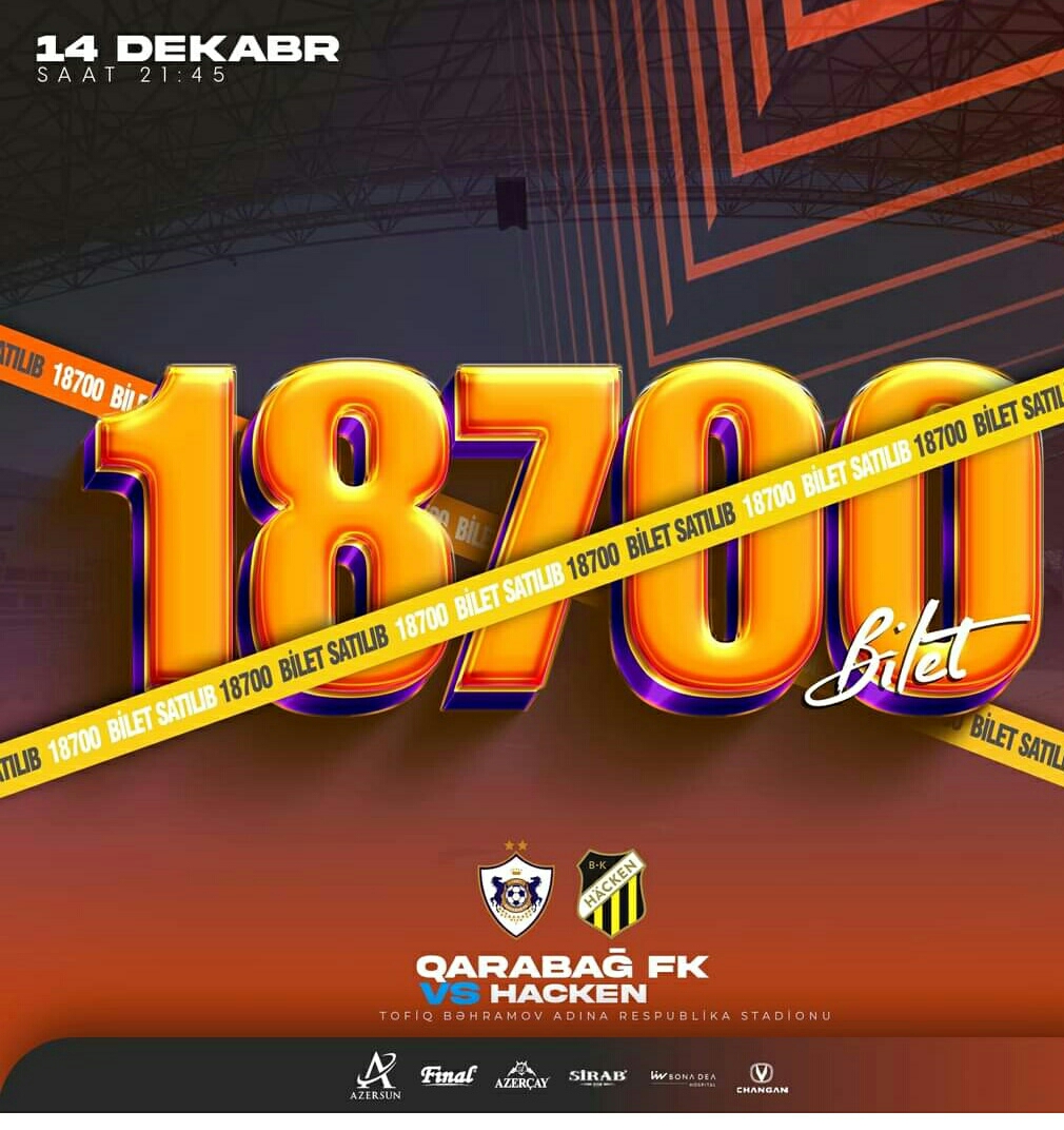 "Qarabağ" - "Hakken": neçə bilet satılıb?