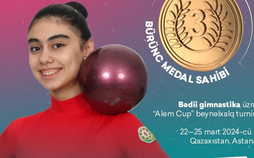 Azərbaycanın bədii gimnastı Qazaxıstanda bürünc medal qazandı