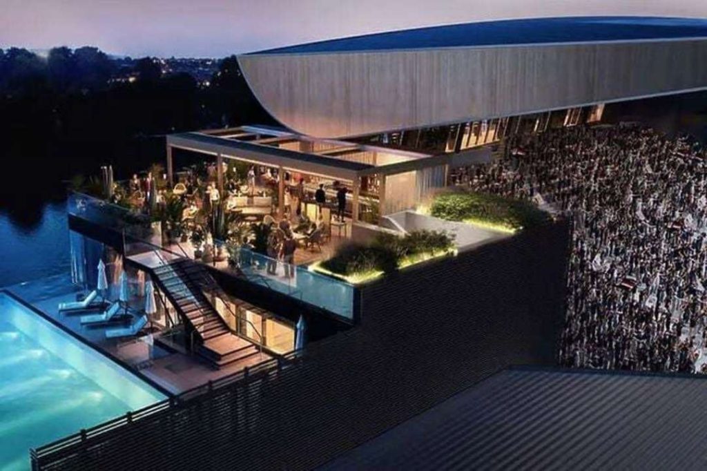 Futbola bu sektorda baxın: Açıq hovuz, restoran...