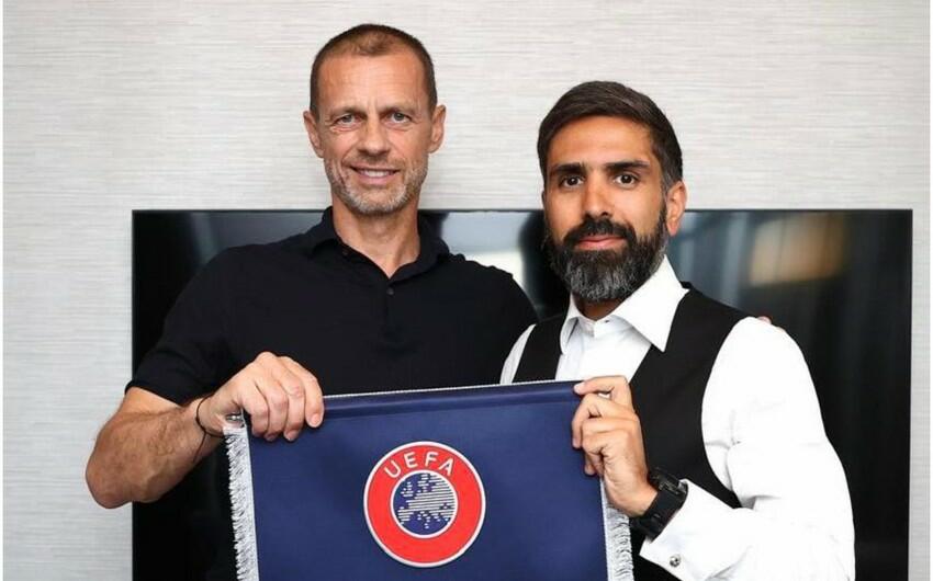 Rövşən Nəcəf UEFA prezidenti ilə şəkil çəkdirdi