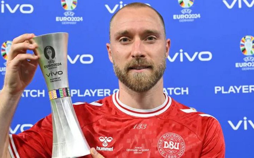AVRO-2024: Kristian Eriksen Danimarka - Serbiya matçının ən yaxşısı oldu