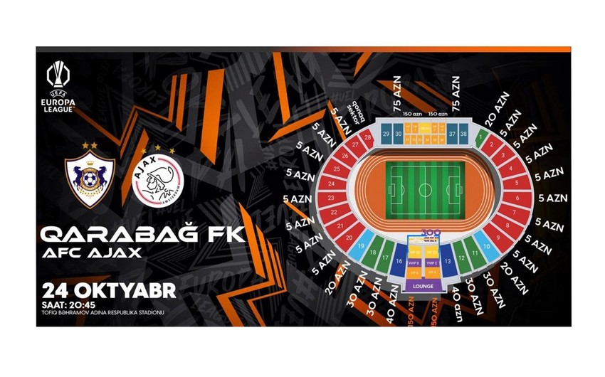 “Qarabağ” – “Ayaks” matçının biletləri bu gün satışa çıxarılacaq