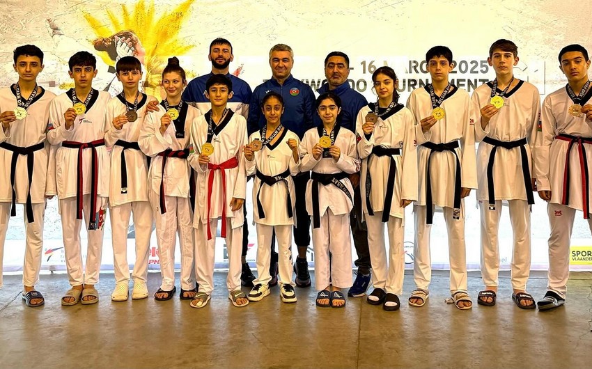 Azərbaycanın yeniyetmə taekvondoçuları Belçikada 11 medal qazanıblar