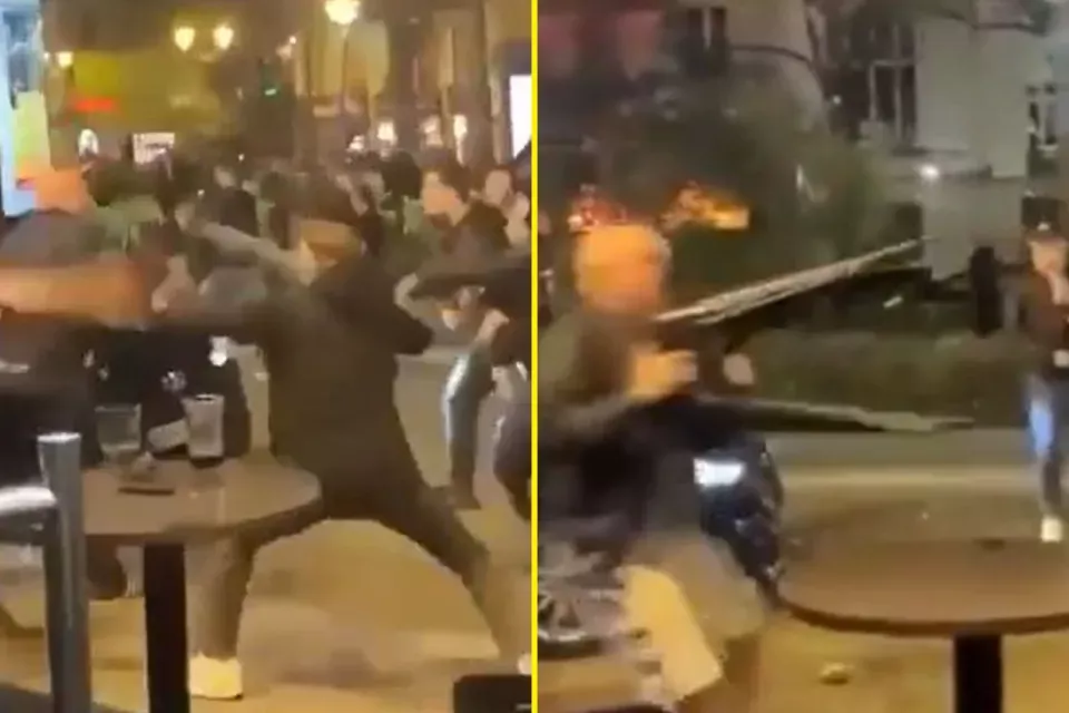 Parisdə fransızlarla ingilislər arasında kütləvi dava - VODEO