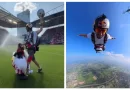 Mövsümün ilk matçında şou: Topu stadiona paraşütçülər gətirdi - VİDEO