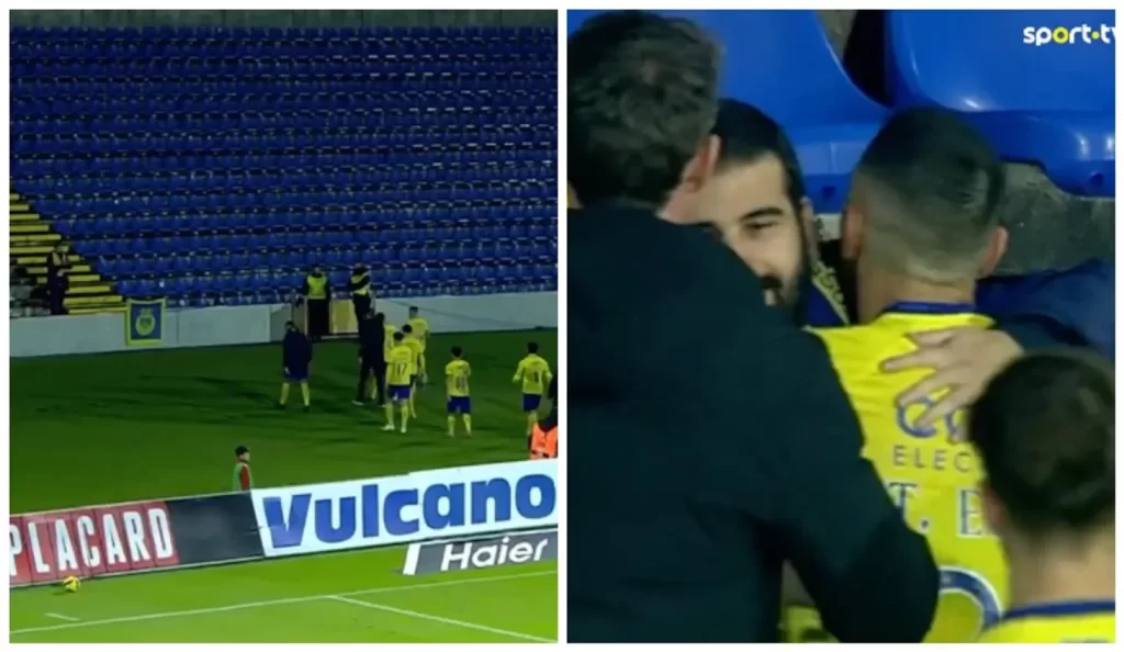 Oyuna cəmi bir azarkeş gəldi: Görün futbolçular nə etdilər - VİDEO