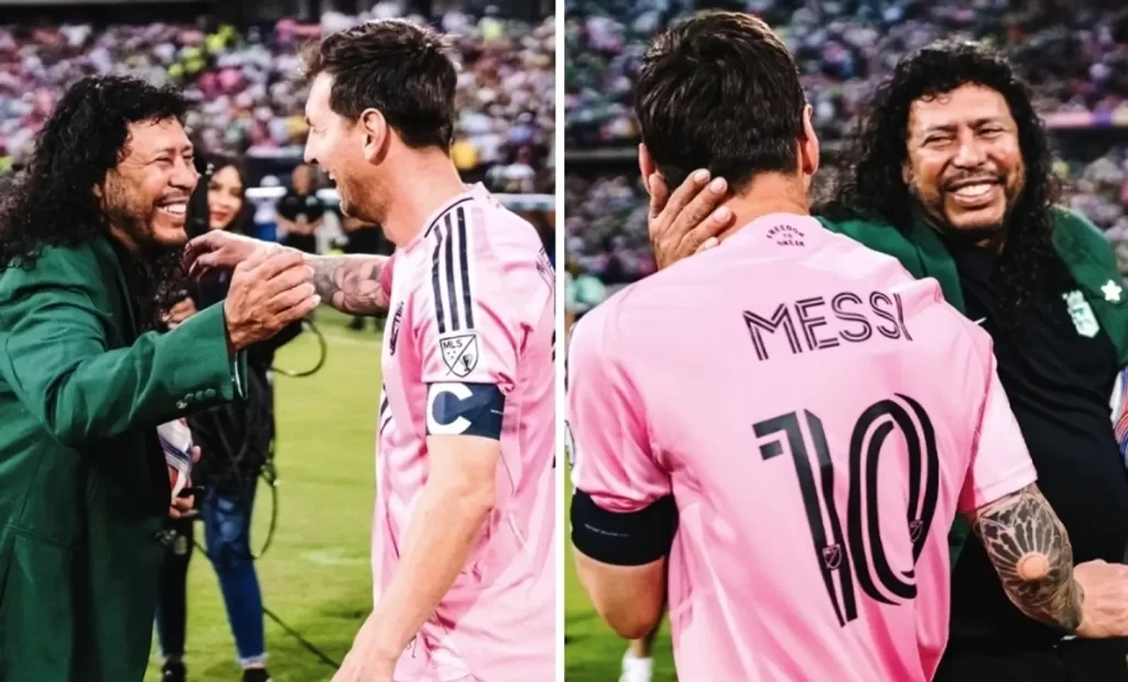 Messi ilə görüşən əfsanə məşhur fəndini təkrarladı - FOTO