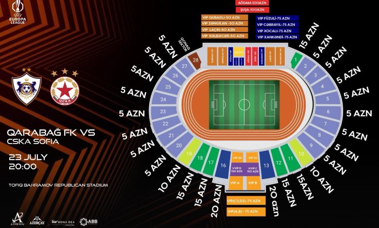 “Qarabağ”ın oyununa biletlər sabah satışa çıxarılacaq