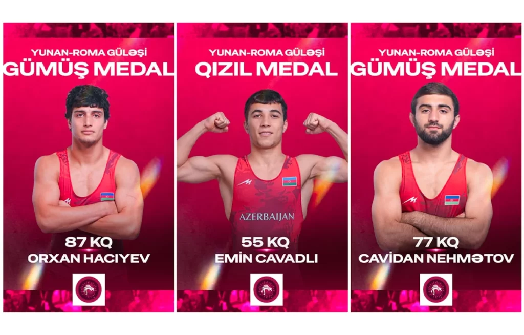 Azərbaycan güləşçiləri Avropa çempionatına 1 qızıl, 2 gümüş medalla başladılar